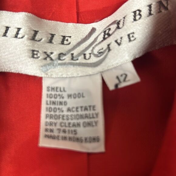 Lillie Rubin vintage red blazer with side buckle Sz 12 - Picture 6 of 6